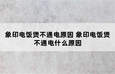 象印电饭煲不通电原因 象印电饭煲不通电什么原因